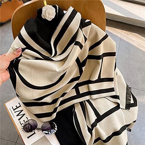 FairyCity Women's Soft pashmina Shawl Oversized Winter Warm blanket Scarf Long Cashmere Shawls Wraps Geometric patterns - Image 6