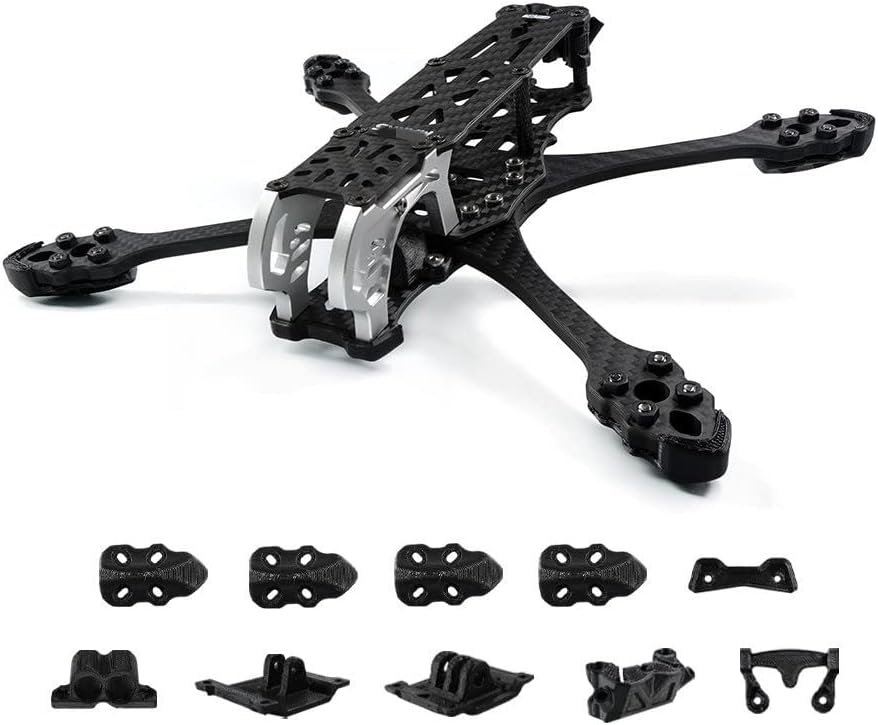 Drone toy accessories for GEPRC GEP-MK5 Frame Suitable for Mark5 Series Drone Carbon Fiber for DIY RC FPV Quadcopter Freesryle Drone Accessories Parts(Pro Frame Black)