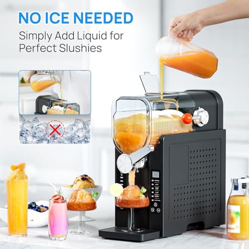 Slush-Maschine, professioneller Frozen-Drink-Maker, kein Eis nötig, Slush-Maschine für Zuhause mit LED-Display, One-Touch-Reservierung und 6 voreingestellte Programme für Frozen Margaritas – Bild 3