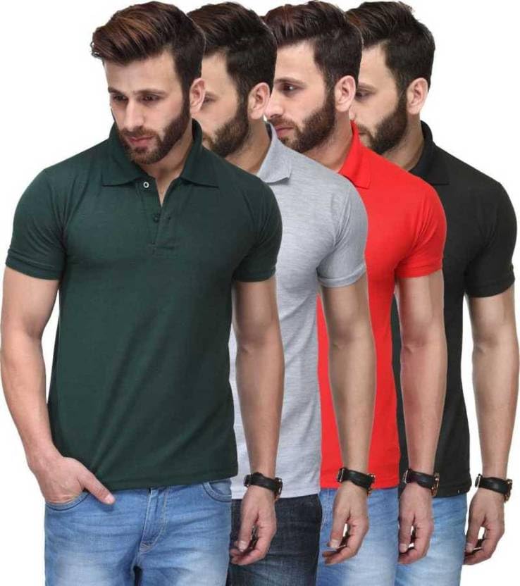 Image of T.N.X Men's Regular Fit Polos (Pack of 4)