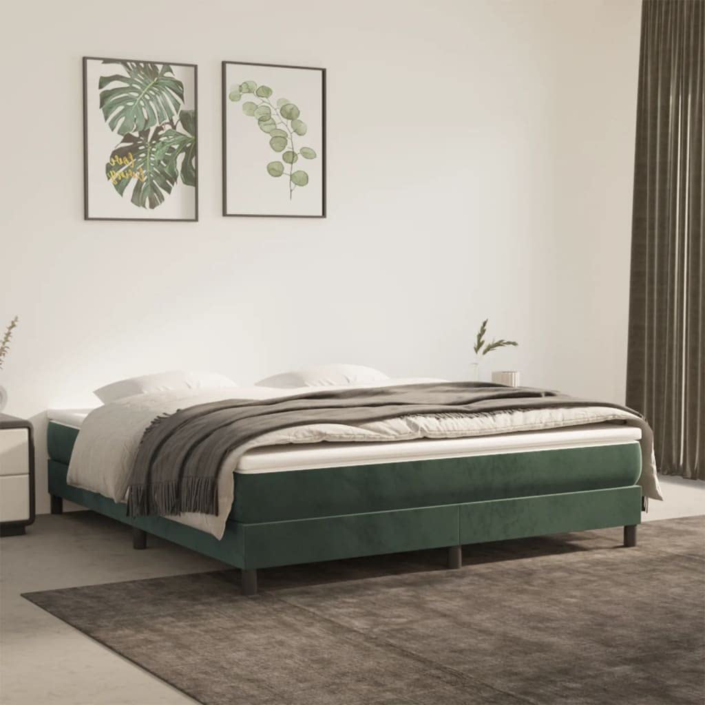 Materasso a molle insacchettate di media rigidità, verde scuro, 180 x 200 x 20 cm, velluto, per letto matrimoniale, traspirante, ergonomico, schiuma fredda, memory foam, reversibile