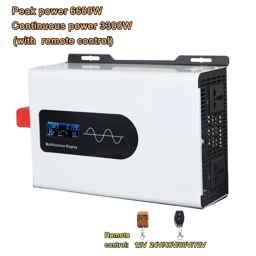 Inversor Solar Onda Sinusoidal Pura 10 KW 6600 W para Sistemas Fuera Red CC 12 V/24 V/36 V/48 V/60 V/72 V/96 V A CA 110 V/220 V 60 Hz 50 Hz Inversor(24V,220-230V (60Hz),6600W Remote)