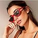 GIFIORE Retro Cat Eye Sunglasses Vintage Semi Rimless Frame Cateye Sun Glasses UV Protection (Red Frame Gray lens)
