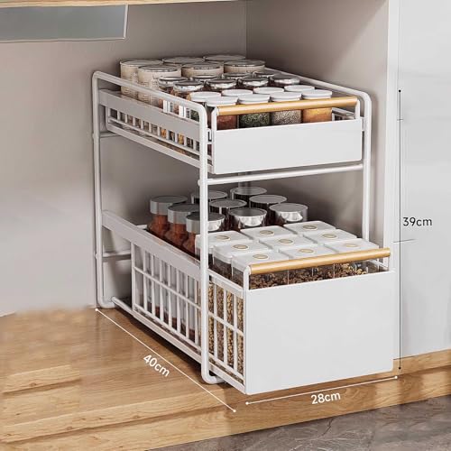 Étagère de rangement sous évier compacte pour optimiser les petits placards de cuisine