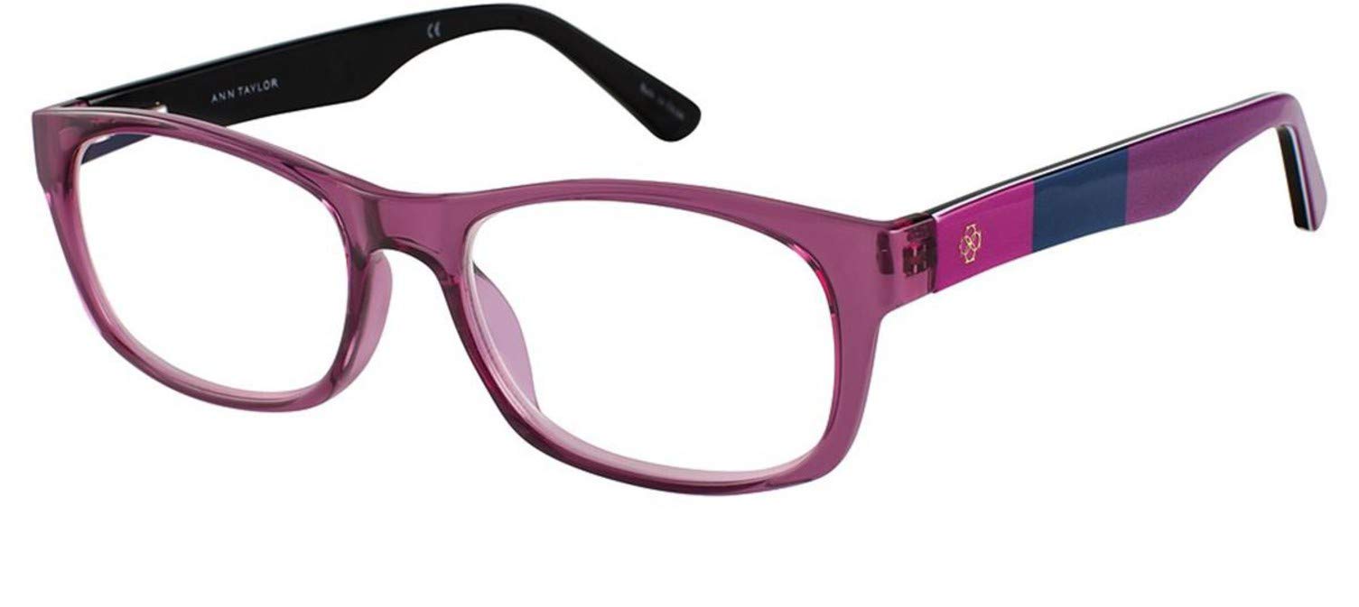 Ann Taylor Purple Rectangular Full Rim Tr90 Plastic Eyeglasses