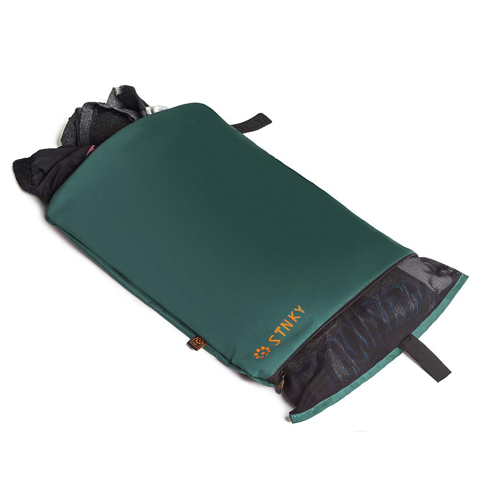 STNKY Bag Pro - Sacchi portabiancheria con zip, manici e borsa interna in rete per viaggi, yoga, sanità, palestra, lavanderia (standard, verde foresta)