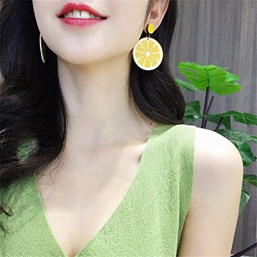 MALOYANVE Lovely Fruit Earrings for Women Cute Lemon Lime Orange Dangle Drop Earrings Acrylic Fun Earrings Summer Earrings Holliday Beach Vacation Jewelry2