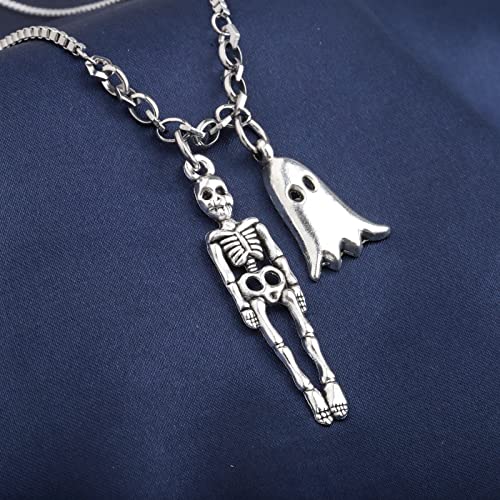 Image of TIIMG Skeleton and Ghost Charm Bracelet scary movies themed Gifts (Skeleton Ghost)