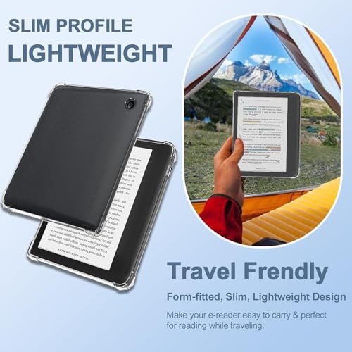 Image of T Tersely Crystal Clear Case Cover for Kobo Libra Colour (7 inch), Shockproof Thin Silicone Transparent Case, Ultra Clear, Shockproof Bumper Cover