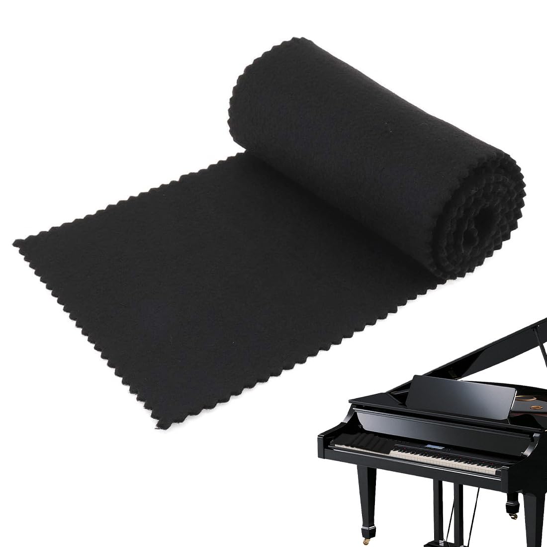 Klavier Abdeckung, Staubschutz Für Klaviertastatur, Klavierabdeckung Klaviertastatur, Klaviertastatur Staubschutz, Tuch Für 88 Tasten, Elektronische Tastatur, Digital-Piano, 125Cm*15Cm, Schwarz