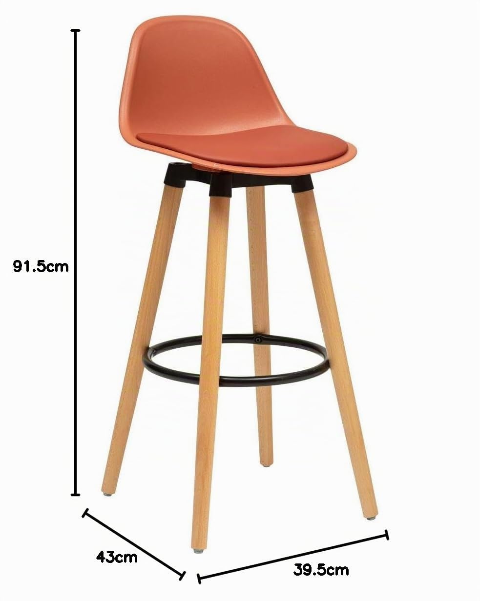 ATMOSPHERA CREATEUR D'INTERIEUR - Sedia da bar maxon in faggio e metallo h92,5 cm rosa terracotta