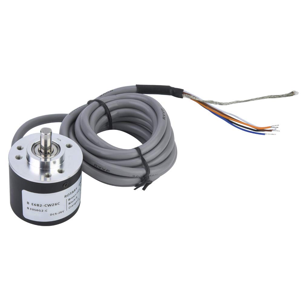 Encoder Rotativo Incrementale E6B2-CWZ6C 600P/R DC 5-26V Uscita NPN 38mm per Automazione Industriale con Cavo 2m per Controllo Motore e Posizionamento Preciso