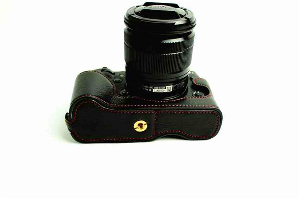 Genuine Leather Half Case For Fujifilm X-Pro1 Camera - Bottom Open Design, Black 9 thumbnail image