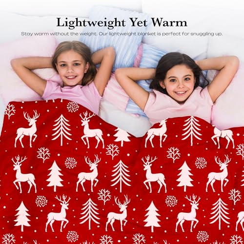 Christmas-Throw-Blanket-Luxurious-Red-Reindeer-and-Tree-Design-Soft-Plush-Microfiber-Fleece-Perfect-for-Couch-Sofa-Bed-Cozy-Lightweight-Winter-Decor-50-x-60