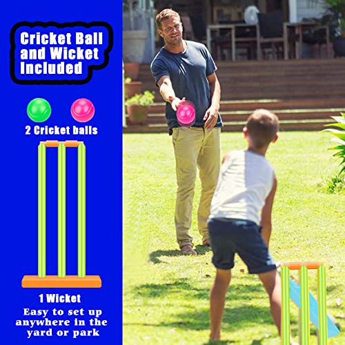 Cricket Set For Kids Plastic Cricket Bat And Ball Set For Kids Beach Cricket Stand Kit For Kids Cricket Sets Toy Cricket Kit Sport Game Parent-Child Sports Game For Boys And Girls 6-10 #TOP2
