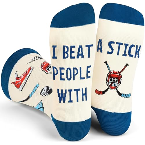 GOLIN Novelty Hockey Socks for Men Women Teens Funny Senior Night Gifts for Hockey Team Player Lovers Coaches