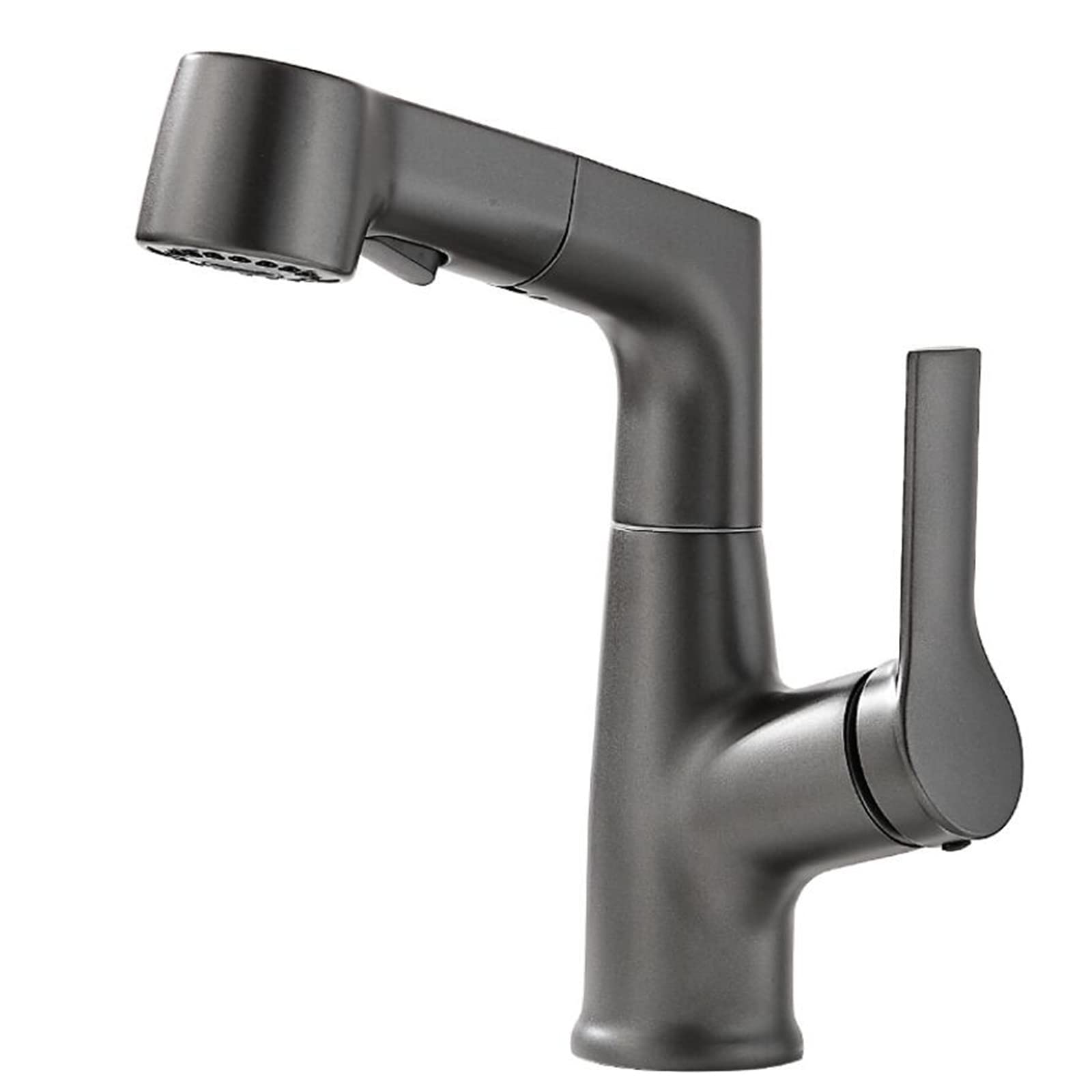 VDOQTLJT Basin Mixer Faucet with Pull Out Spray Multifunction Hot and Cold Water Single Hole Swivel Bathroom Faucets-Grey(Gris)