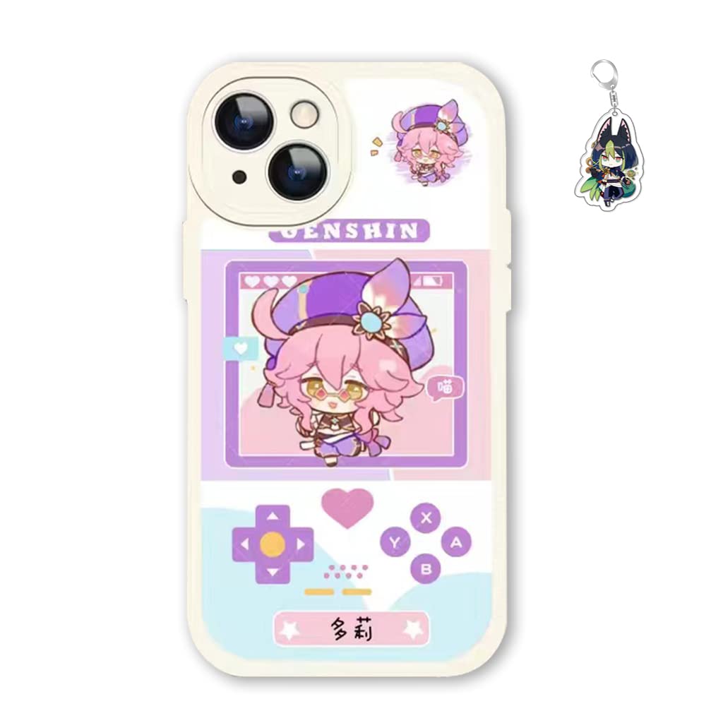 Genshin Impact Phone Case Multi-Model Suitable for iPhone 15/14/13/12/11/XS/XR Genshin Protective Cover, Free Keychain (Dori,iPhone 15 Pro Max)