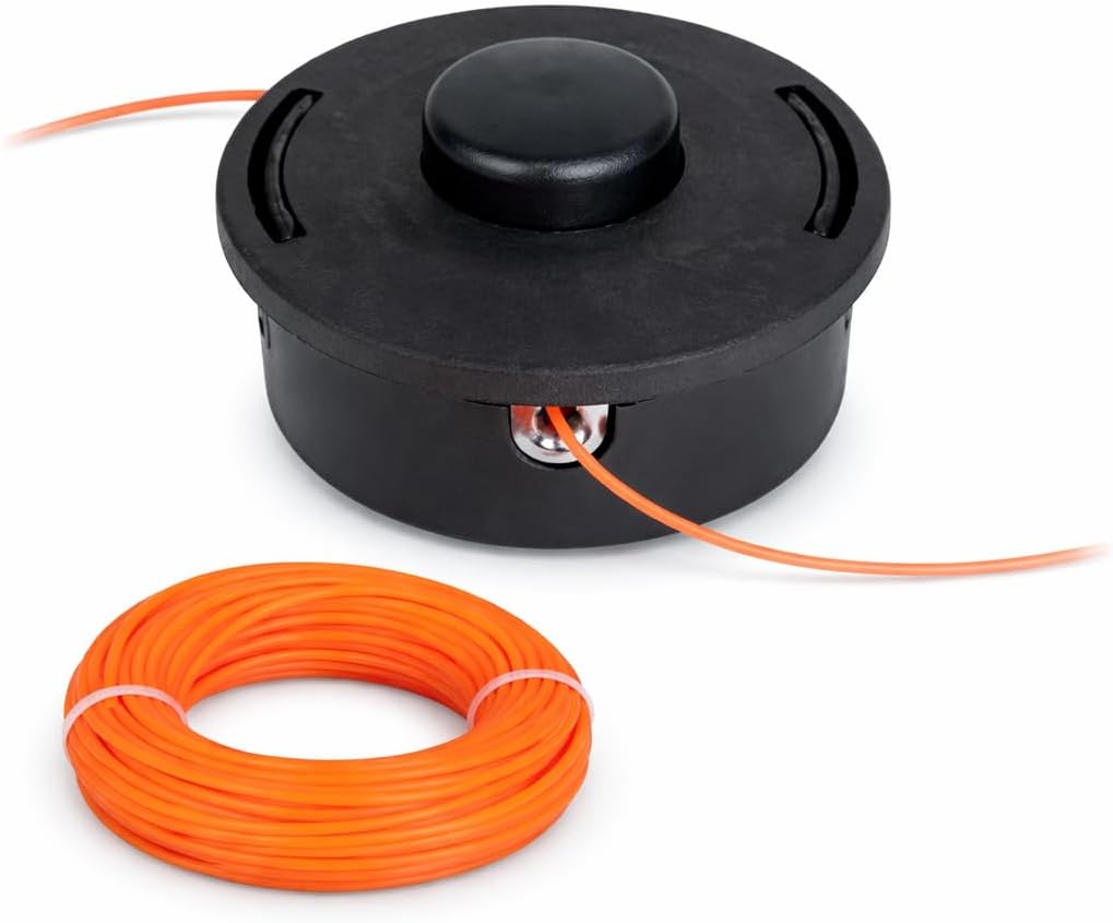 25-2 Bump Feed Trimmer Head with 49 Feet Weedeater Line - Compatible with S tihl FS100 FS100RX FS110 FS120 FS130 FS250 FS55 FS83 - Replace 4002 710 2191 4002 710 2108 (2 Pcs)