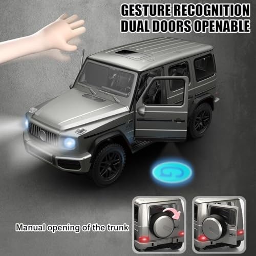 Image of Samtop Off-Road Remote Control Car, 1:14 Scale RC Off-Road Toy Car, Doors Open /Sound and Light, 2.4G Electric Jeep Simulation Induction Remote Control Car Light Music Gesture Induction Toy RC Truck