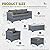 Lviden 6 Pieces Wicker Patio Furniture Sets Outdoor Conversation Set HDPE Rattan Sectional Sofa Couch with Storage Table and Grey Cushions