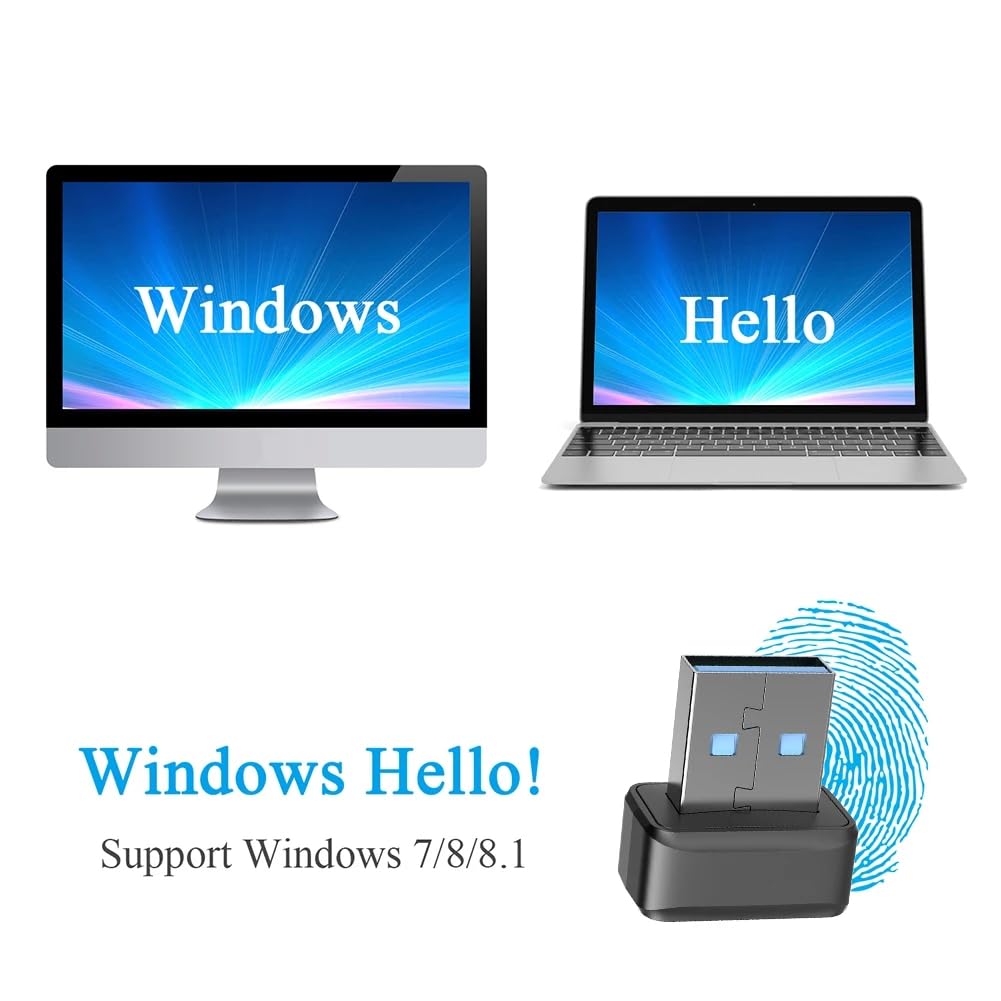 Lettore di Chiavi di Impronte Digitali USB FIDO U2F Chiave di Sicurezza con Corrispondenza Rapida Lettore di Impronte Digitali Anti-Spoofing Facile da Installare Facile da