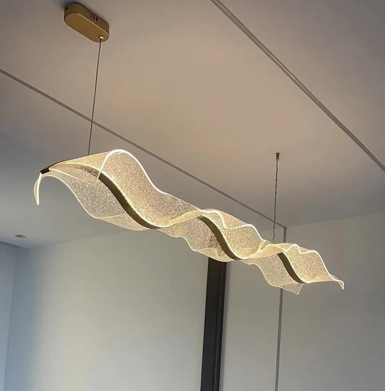 Lampe LED suspendue moderne noire 120cm blanc froid pour salon et séjour