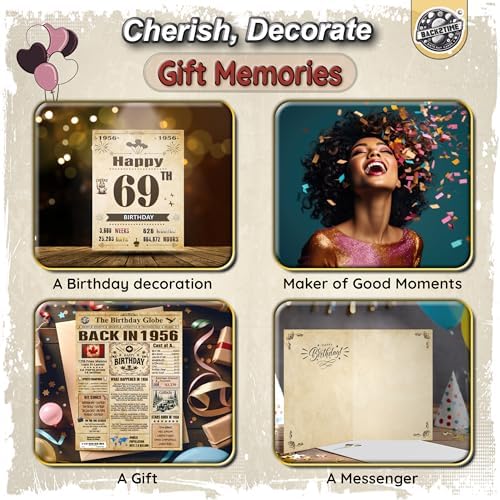 70th Birthday Card for Women Men - Back In 1956 Newspaper - 70th Happy BIRTHDAY card - 70 th birthday gift for Her Him - JUMBO size - 70 th birthday decorations - Best gifts for 70 year old man woman — view 2