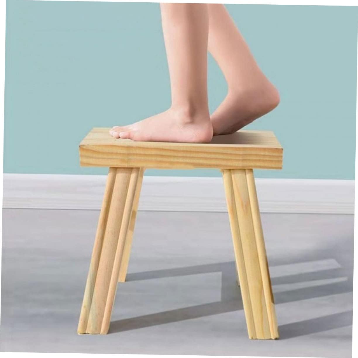 Wooden Step Stool for Boy Girl Non-Slip Low Stool for Easy Washing and Shoe Changing Retro Design for Bathroom Kitchen Bedroom Use Compact and Height