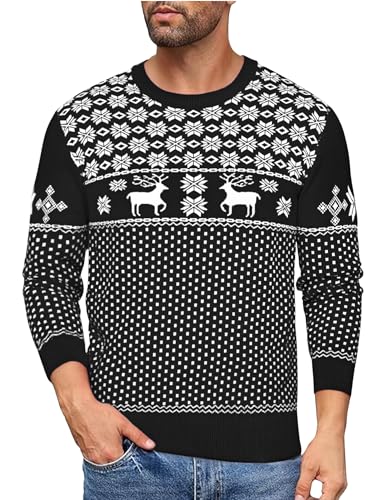 Uniexcosm Weihnachtspullover Herren Ugly Strickpulli Pullover...