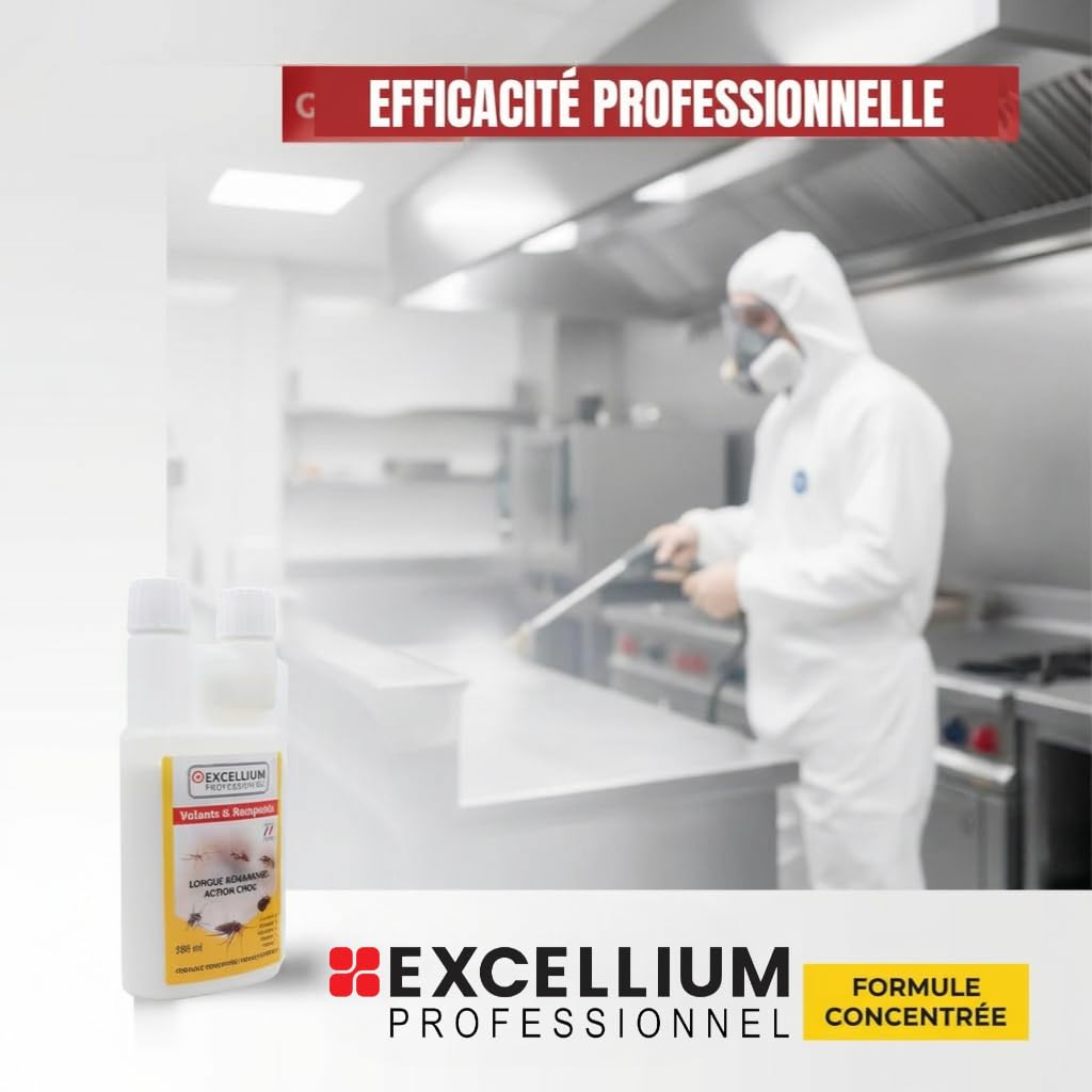 Excellium | Insecticide Concentré Volants & Rampants | Traitement Choc avec Rémanence Longue Durée | Flacon Doseur Sécurisé 250 ml