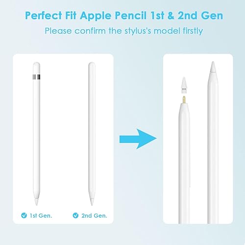 Miniatura 2 de MoKo Paquete de 8 puntas USB-C para Apple Pencil de 1 generación y 2 generación, puntas de repuesto para lápiz Apple Pencil para iPad Pen, no se