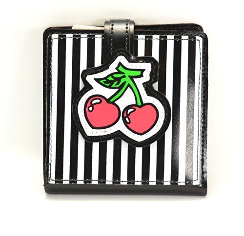 Gothic Cherry Bifold Punk Rockabilly Punk Wallet Black Pink & Red