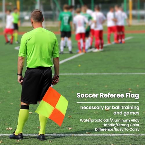 Image of 2PCS Soccer Ar Flag, Soccer Football Flags for Referees, Referee Linesman Flags with Storage Bag for Sports Match, Soccer, Football, Hockey Training, Soccer Accessories Linesman Flags