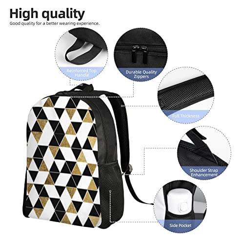 Sac à dos imperméable et léger avec imprimé triangles dorés pour le travail