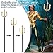 2 Pcs Gold Trident Costume Accessory 60 Inch Adult Dark Seas Neptune Trident Golden Pitchfork Toy Prop Weapon Staff Accessories for Themed Parties and Halloween