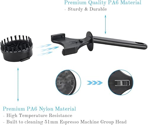 Miniatura 6 de CAFEMASY - Cepillo de limpieza para máquina de expreso, cepillo de café con cerdas de nailon de 360 para limpiar máquina de café de 2.008 in