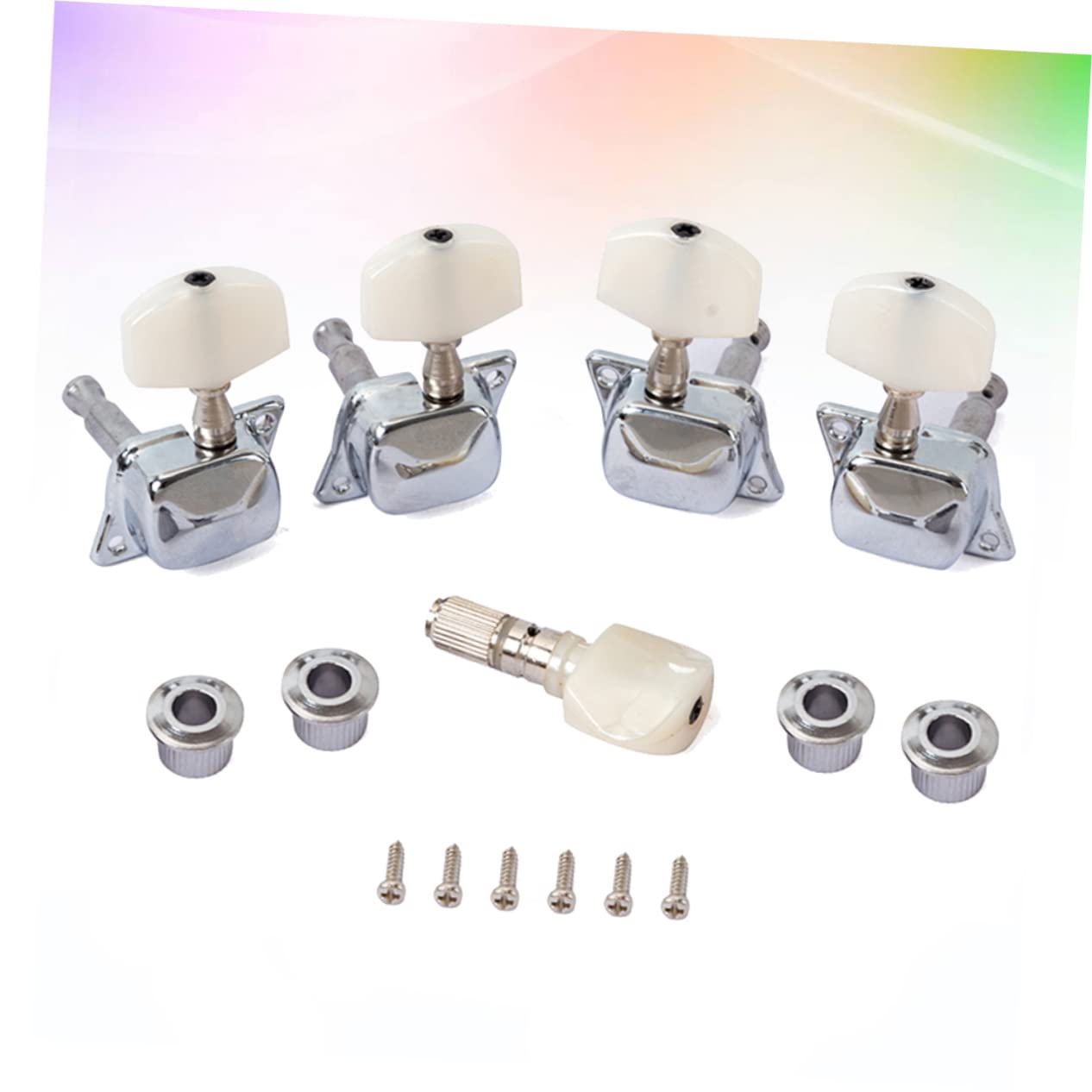 Sosoport 5Pcs Banjo Tuning Peg with Bushings Semi Closed Machine Heads for Banjo Guitar Durable Key Tuners Left Right Configurations for Musicians and Performers