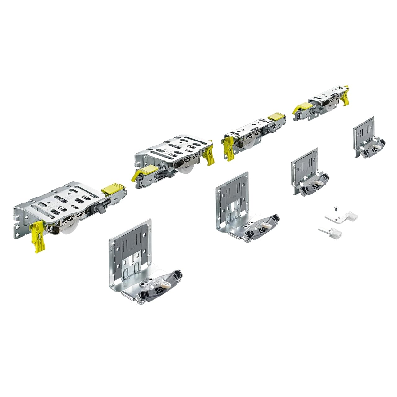 HETTICH 9275796 Top Line XL Ensemble de ferrure de porte coulissante en aluminium anodisé 2 portes Épaisseur du bois 18-30 mm