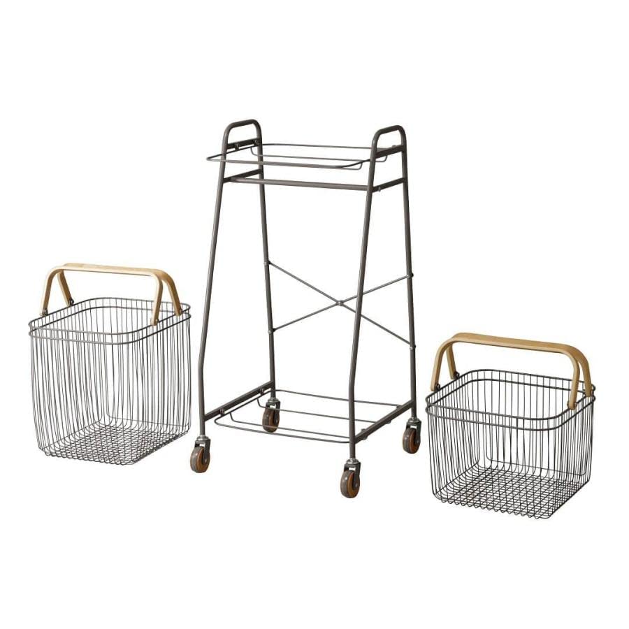 おしゃれな　編んだカゴ　2つ Like-it スカンジナビアスタイル ランドリーバスケット 2段＋