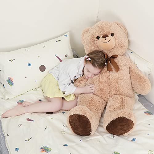 Tezituor Giant Teddy Bear Stuffed Animal,Big Teddy Bear Plush Toy Tan 41 Inch,Large Teddy Bear Cuddly Soft For Girls Boys Christmas Valentine's Day Birthday Baby Shower #TOP2
