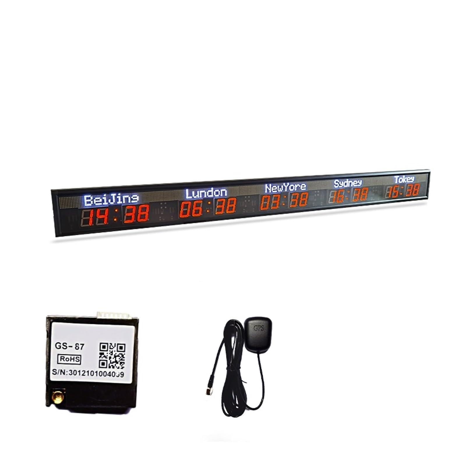 Digital LED Display World Clock And Light Multi Time Zone More Different City(GPS)