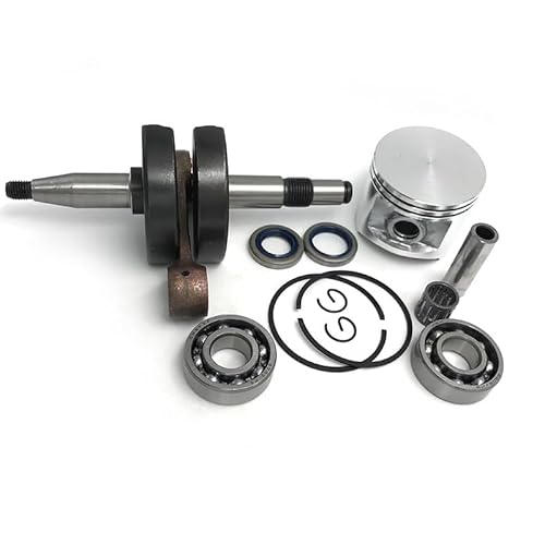 Piezas de jardín Cigüeñal, cojinete de cigüeñal, Sello de Aceite y Juego de pistones de Gran diámetro de 50mm for Piezas de Motor de Motosierra Husqvarna 365 362 371 372 XP Piezas de jardín