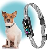 No Shock Bark Collar for Small Dogs 8-40 lbs - Beep & Vibration, Smart Screen, 5 Sensitivity, Anti-False Trigger, Magnetic Rechargeable, IP67 Waterproof, Black/Grey