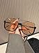 GUVIVI Retro Oversized Aviator Sunglasses for Women Men Square Semi-Rimless Double Bridge Sun Glasses 70s Trendy Shades Pilot-style Brown Pink