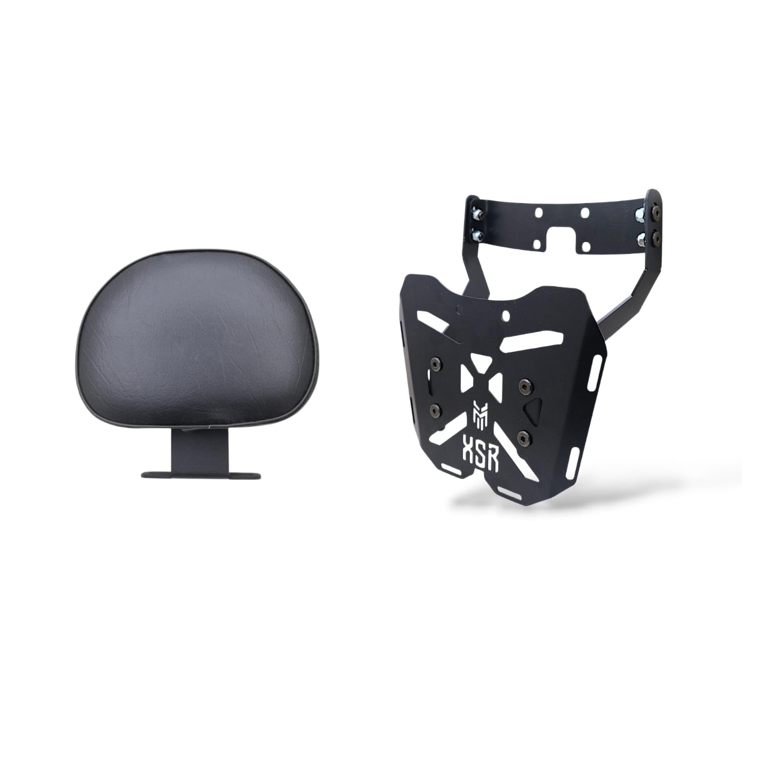 XSR 155 Back Carrier | Luggage Rack Plate Durable |Top Rack Plate with Back Support Pillion Backrest Heavy Metal Branded Logo Design Easy Installation for XSR 155. (Black)-image-2