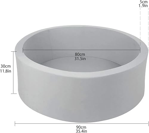 Miniatura 29 de TRENDBOX Piscina de bolas de espuma suave extra grande de 51.2 x 11.8 pulgadas (sin bolas) en piscina redonda de esponja grande para interiores