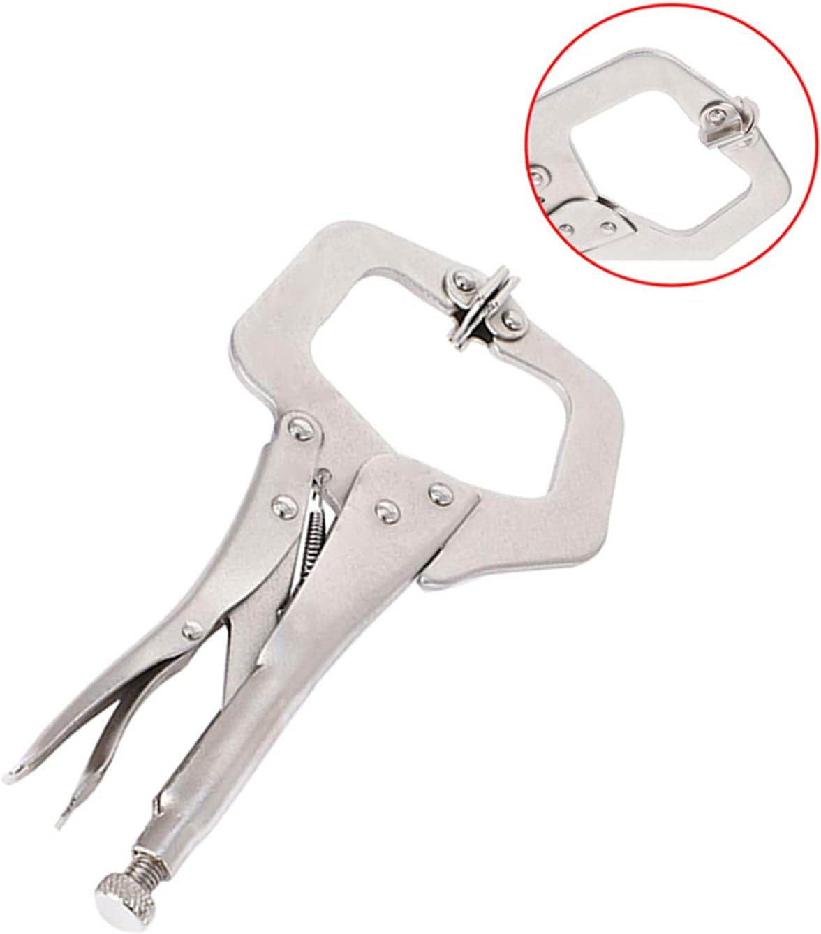 Autoparts 5pc 11 Locking Grip Vise C-Clamp - Welding Sheet Metal Plier Tool Set Swivel Pad Vise
