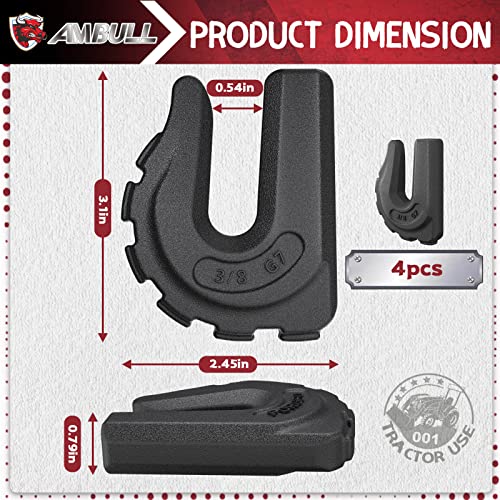 Ambull 4 Pack 3/8" Forged Clevis Grab Chain Hooks, Heavy Duty Forged Grade 70 Grade Utility Hook Weldable For Trailer Truck, Rigging, Car, Suv, Rv, Utv, Tractors Loader Bucket-18000 Lbs Capacity #TOP2