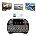 Rii Mini Wireless Keyboard, i8X Portable 2.4GHz Wireless Keyboard with Touchpad Mouse, LED Backlit, Rechargable Li-ion Battery-Black
